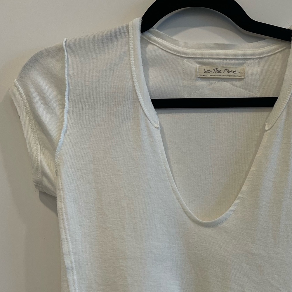 We The Free White Scoop Neck T-Shirt